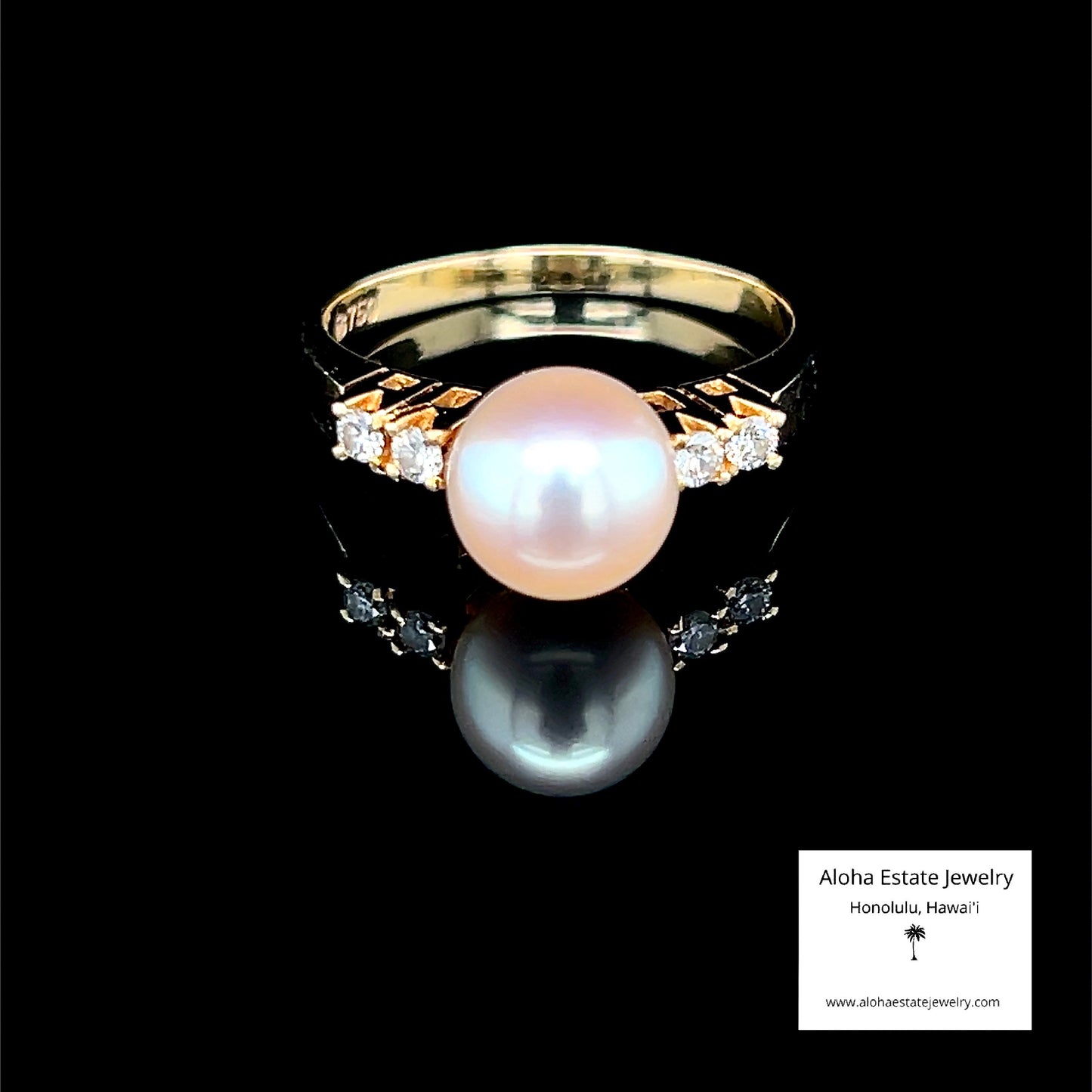 Mikimoto 18K Pearl & Diamonds Ring