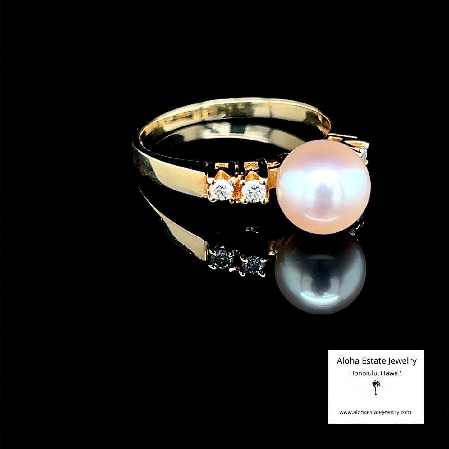 Mikimoto 18K Pearl & Diamonds Ring