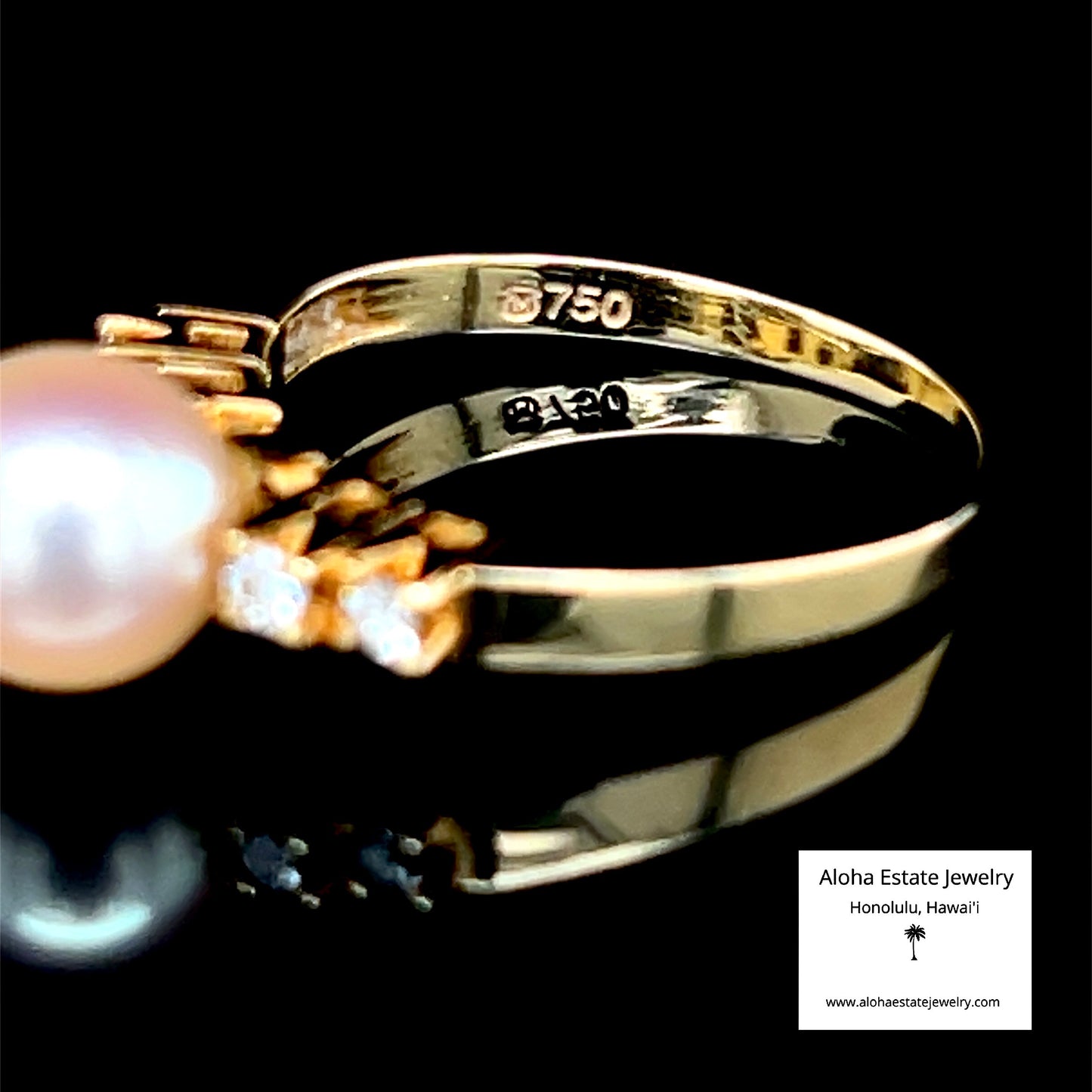 Mikimoto 18K Pearl & Diamonds Ring