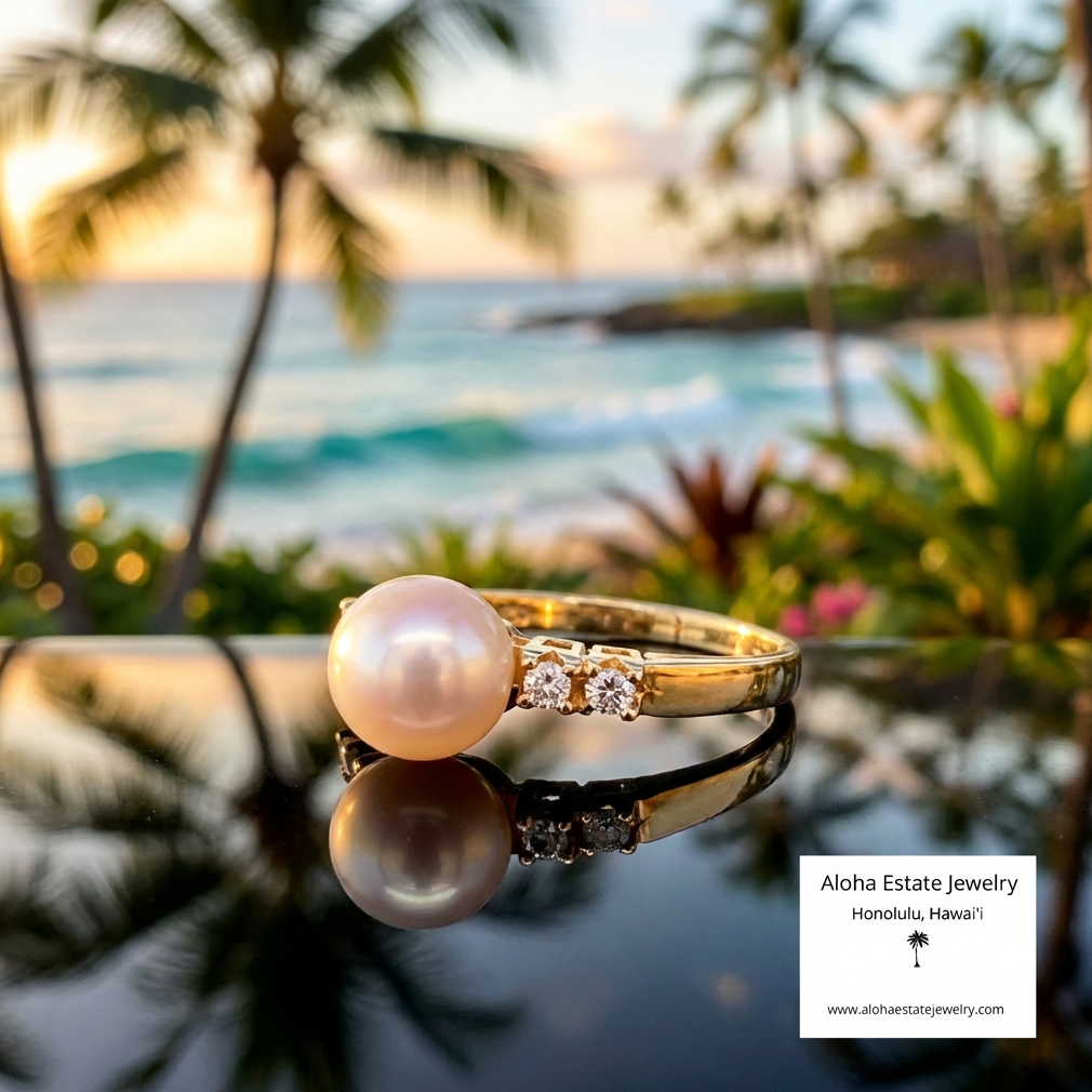 Mikimoto 18K Pearl & Diamonds Ring