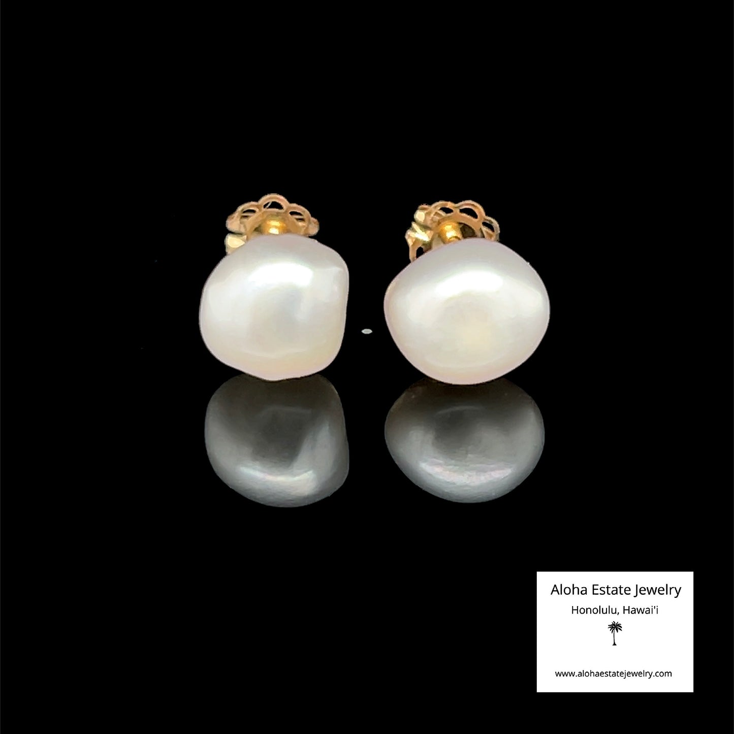 Estate 14K Baroque Button Pearls
