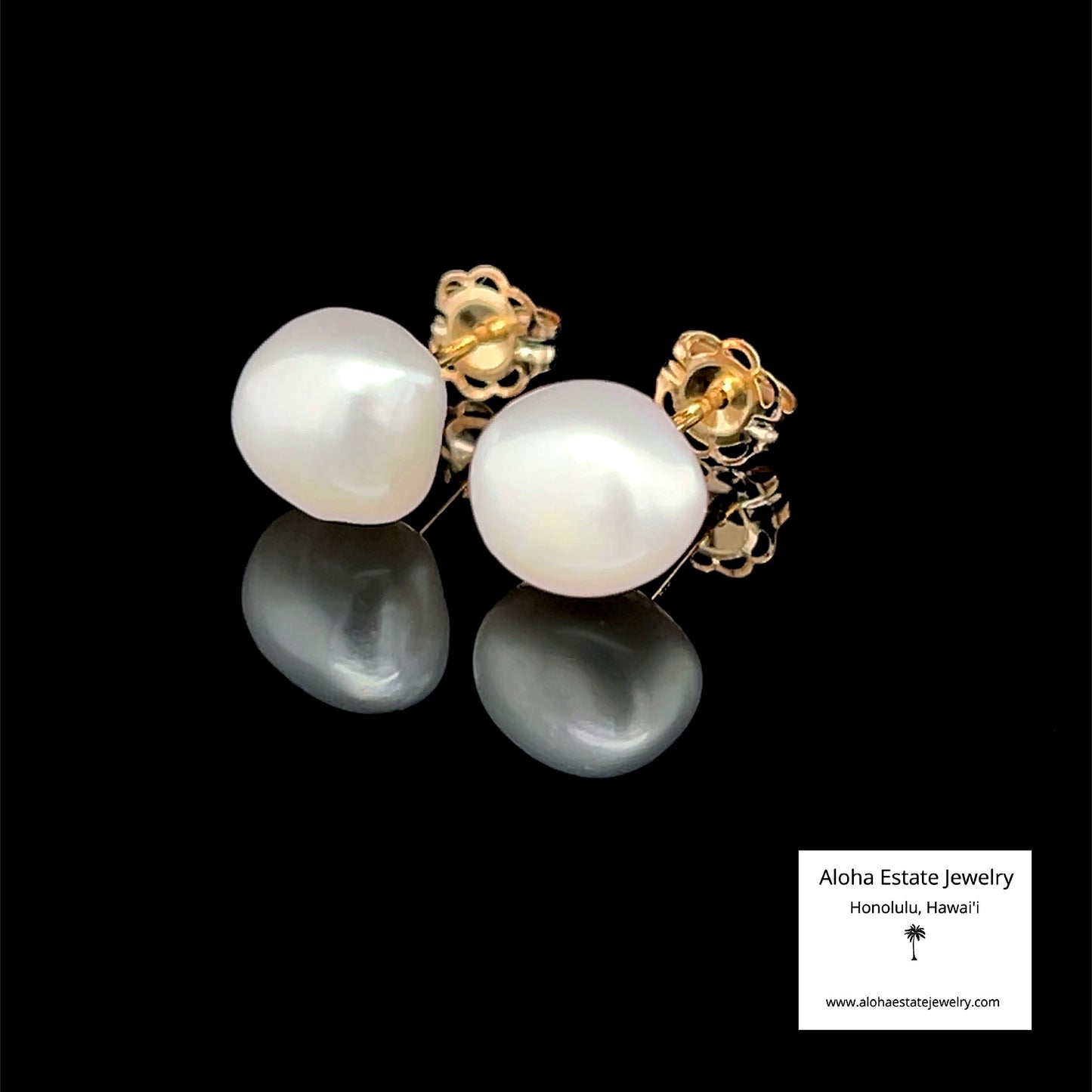 Estate 14K Baroque Button Pearls