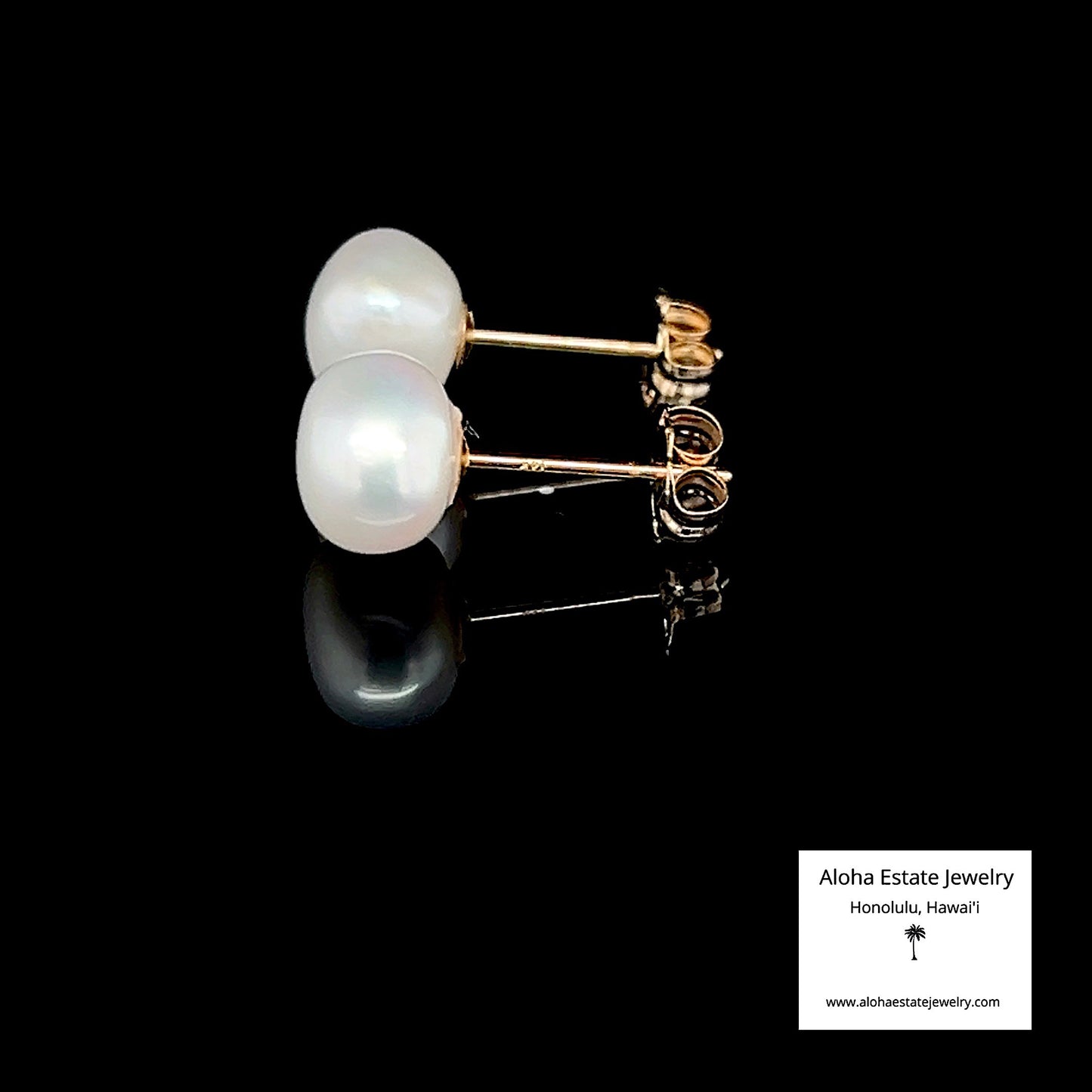 Estate 14K Baroque Button Pearls