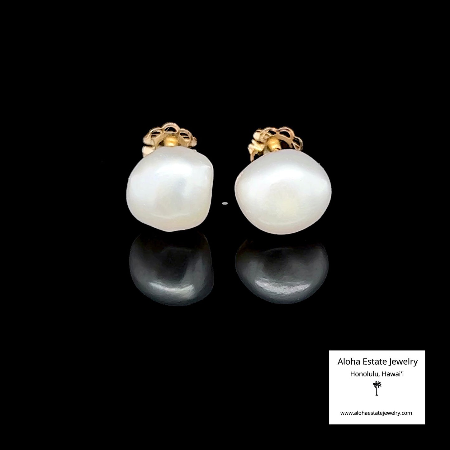 Estate 14K Baroque Button Pearls