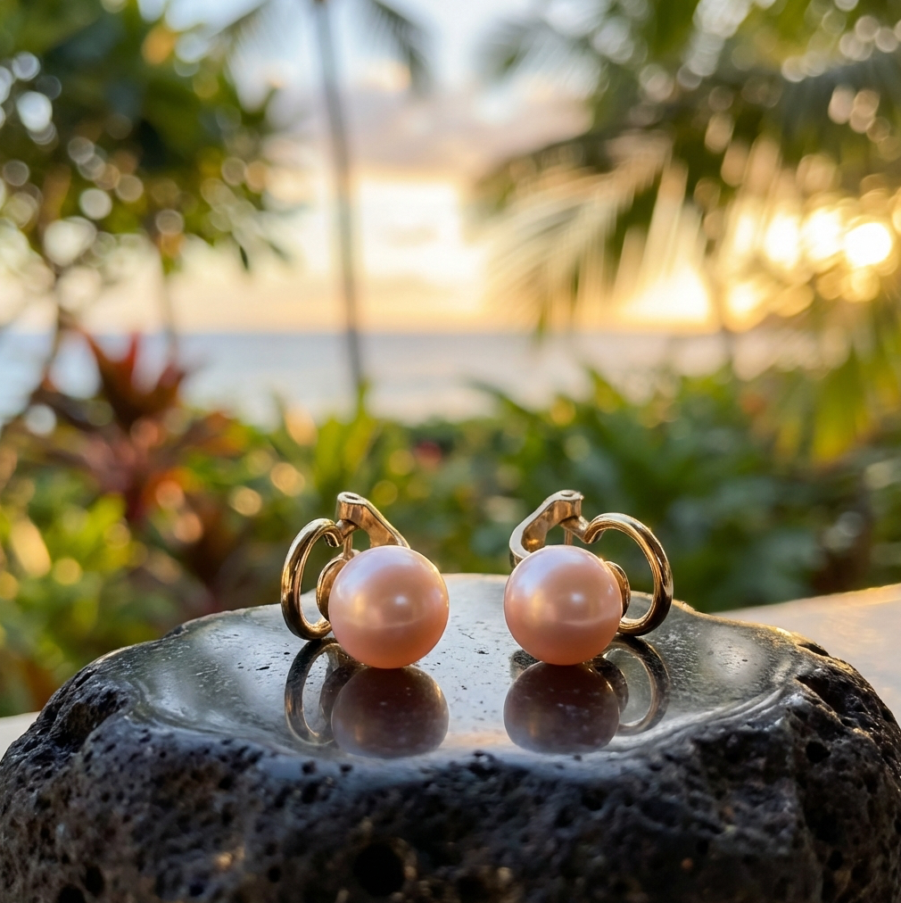 Vintage 18K Franz Bruening Akoya Pearl Earrings