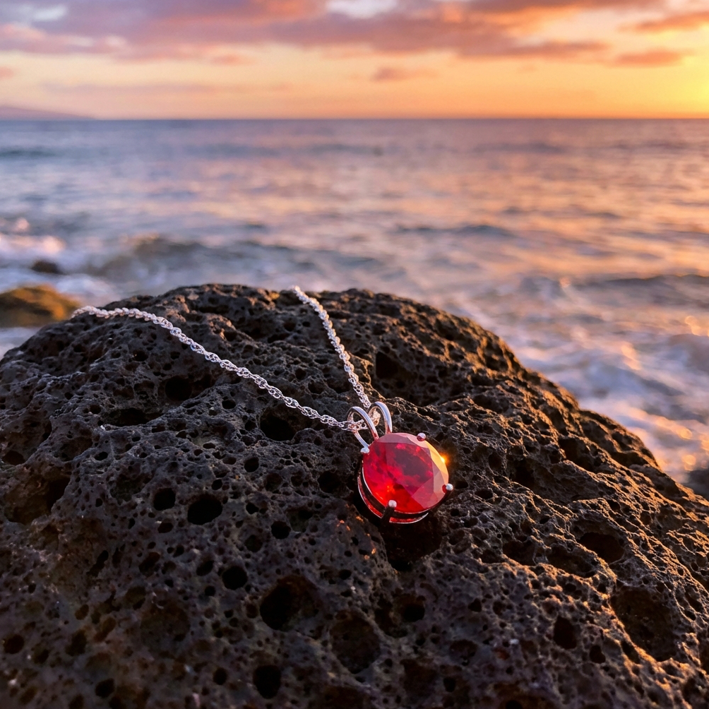 Estate 2.72-Carats Andesine Solitaire Pendant in 14K