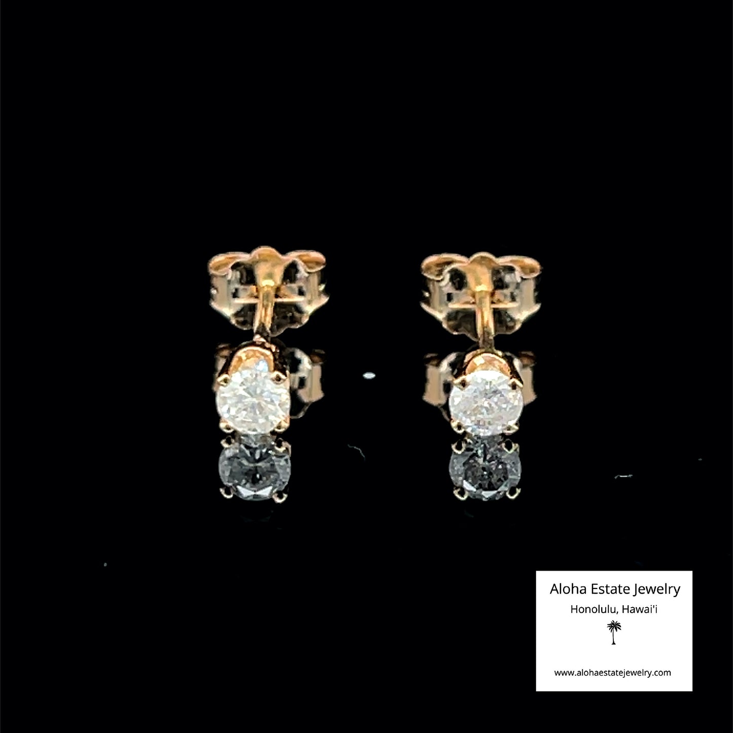 Estate 1/4-Carat Diamond Stud Earrings in 14K Yellow Gold