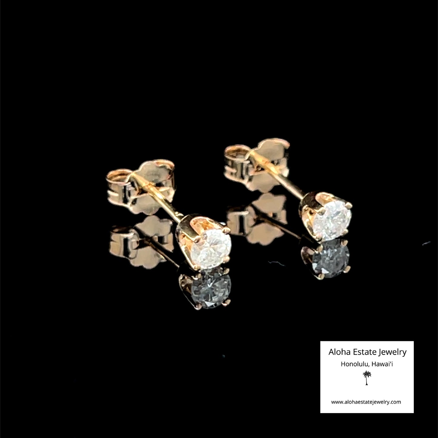 Estate 1/4-Carat Diamond Stud Earrings in 14K Yellow Gold