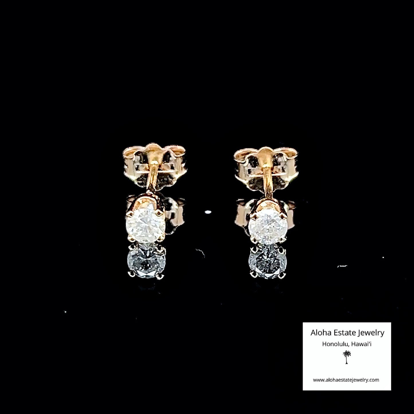 Estate 1/4-Carat Diamond Stud Earrings in 14K Yellow Gold