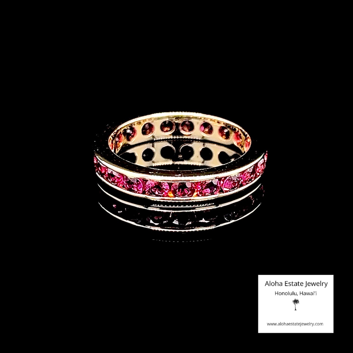Vintage 14k Eternity Band Inset With Natural Rubies