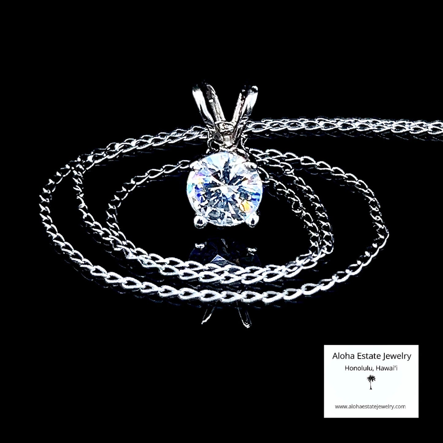 Estate 3/4-Carat White Sapphire in 14K White Gold