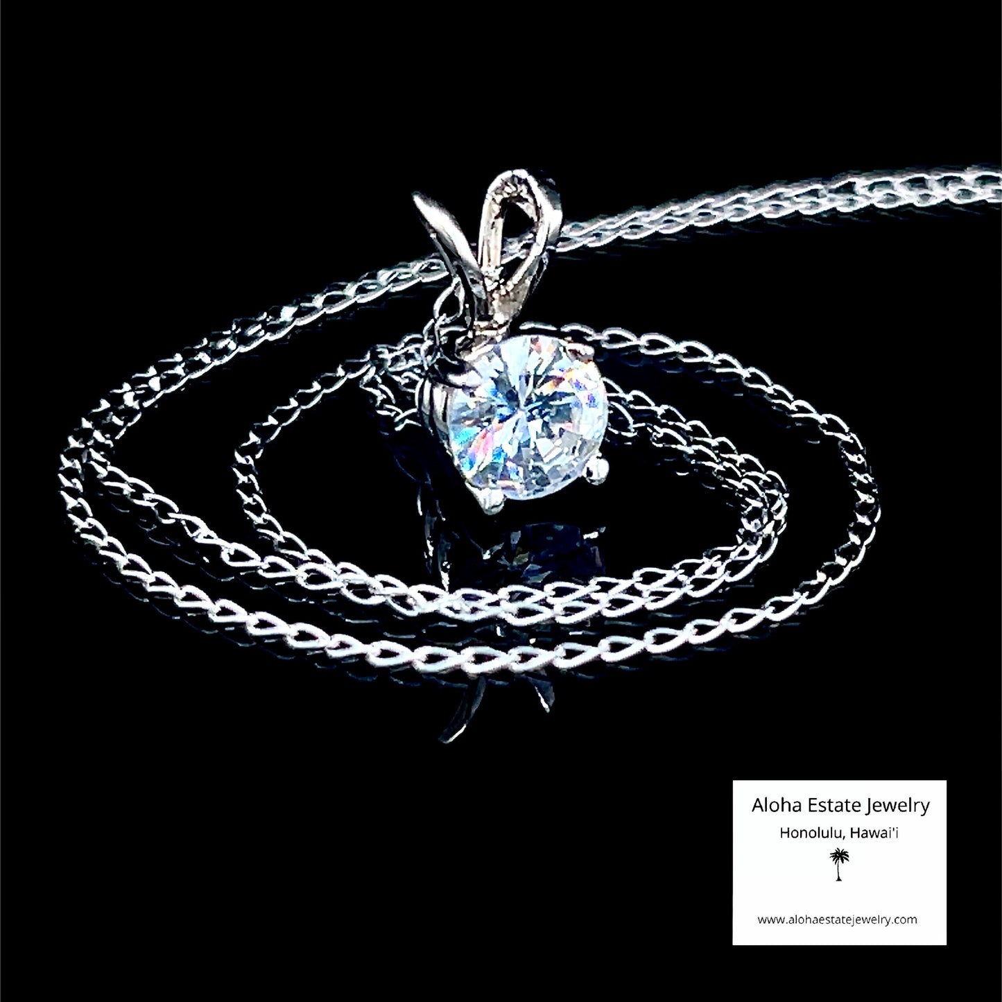 Estate 3/4-Carat White Sapphire in 14K White Gold