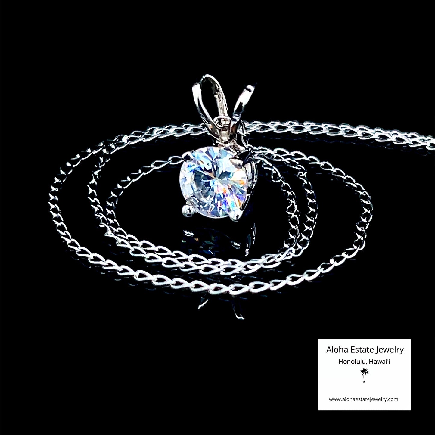 Estate 3/4-Carat White Sapphire in 14K White Gold