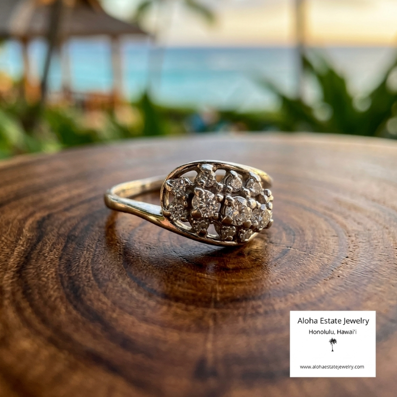 Vintage 3/4-Carat Cluster of Diamonds Ring