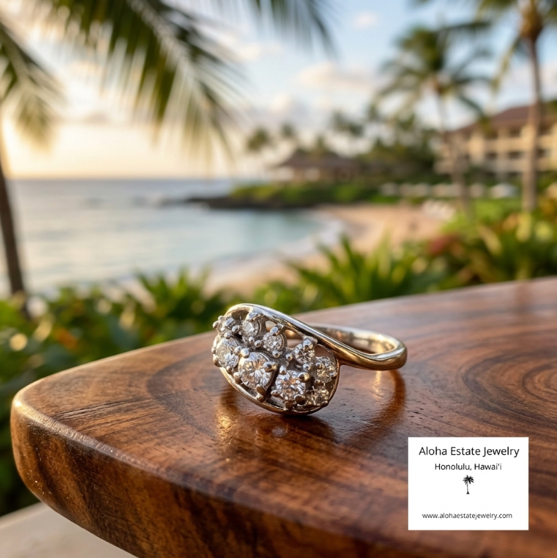 Vintage 3/4-Carat Cluster of Diamonds Ring