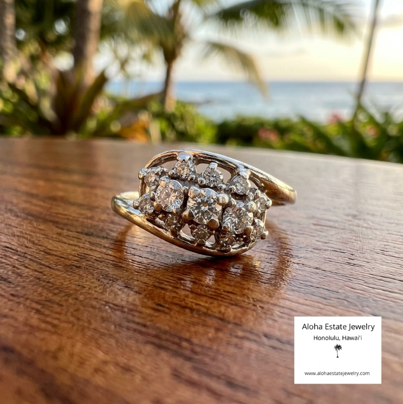 Vintage 3/4-Carat Cluster of Diamonds Ring