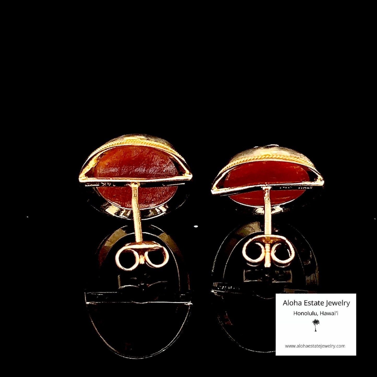 Vintage 15k Hand Carved Italian Cameo Earrings