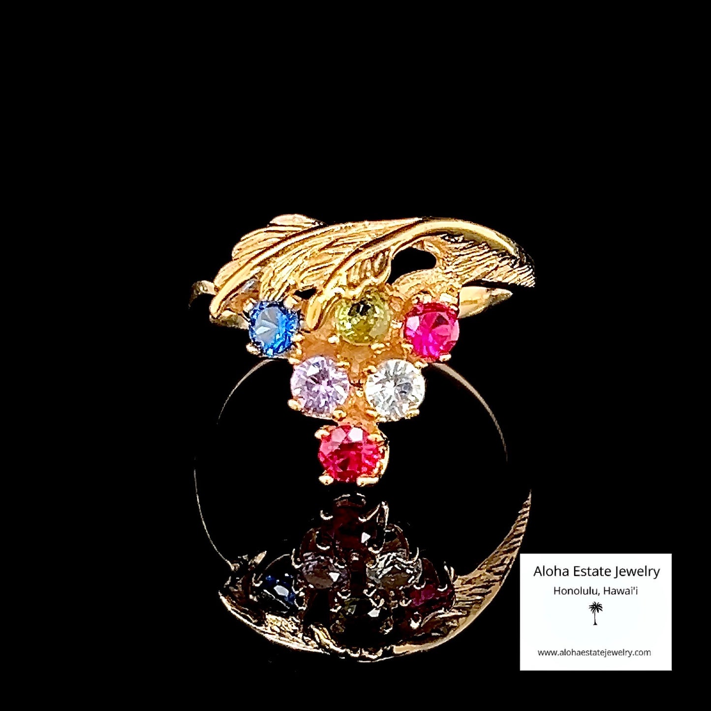 Vintage 14k Grape Cluster Motif Multi-Gem Ring