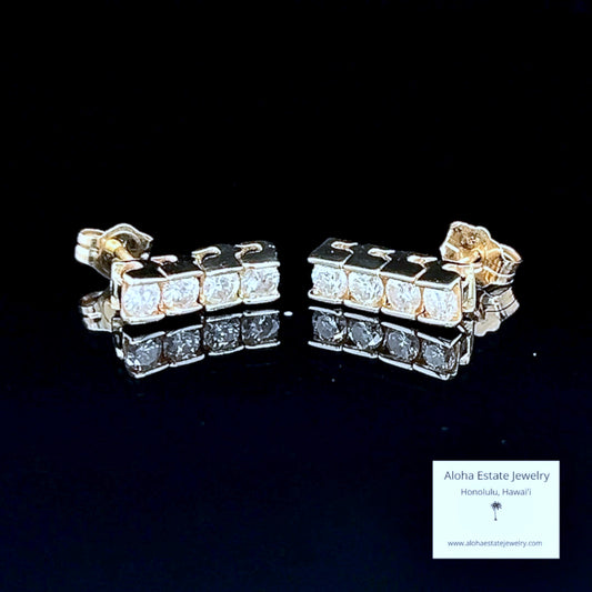 Vintage 14k 1/2-Carat TW Diamond Dangle Earrings