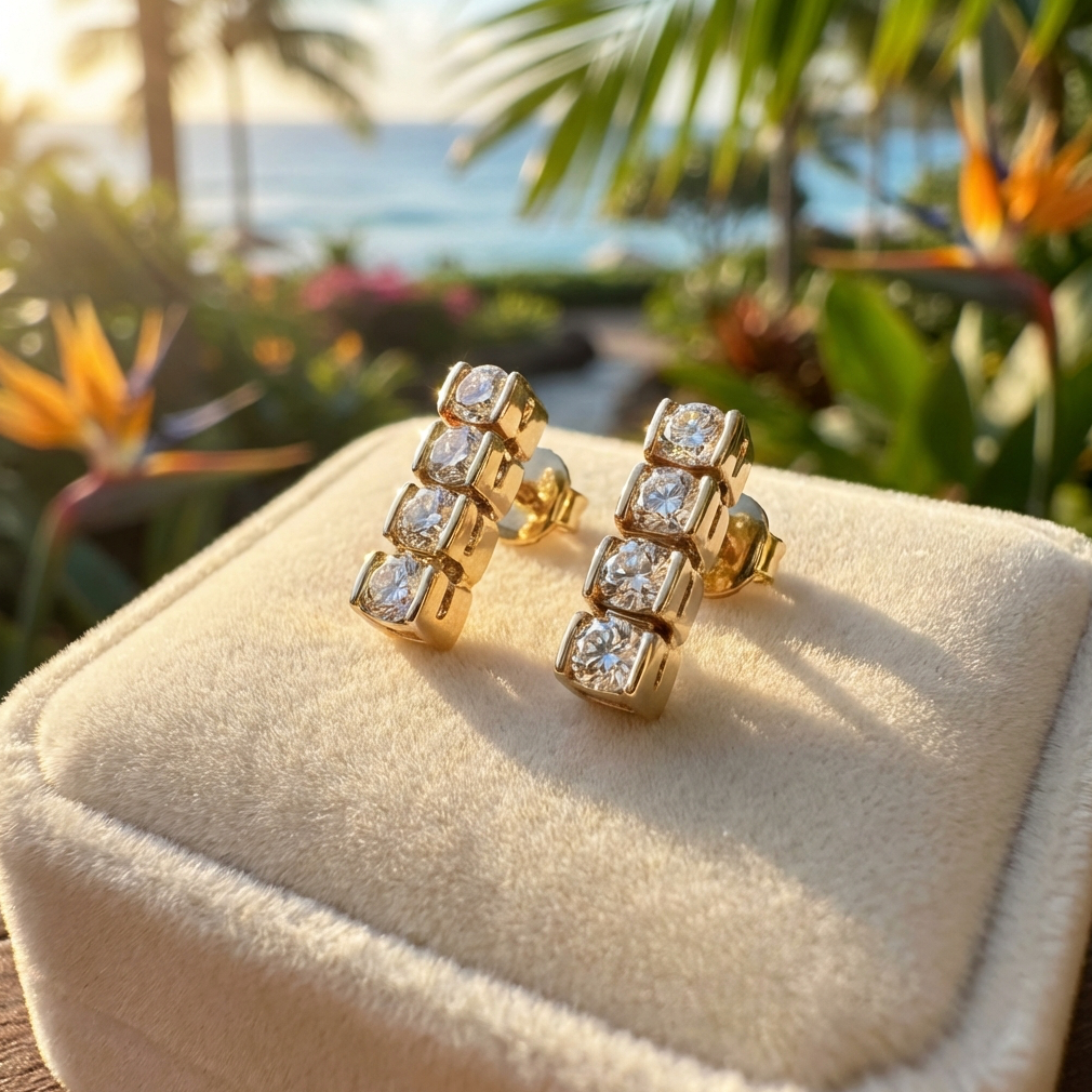 Vintage 14k 1/2-Carat TW Diamond Dangle Earrings