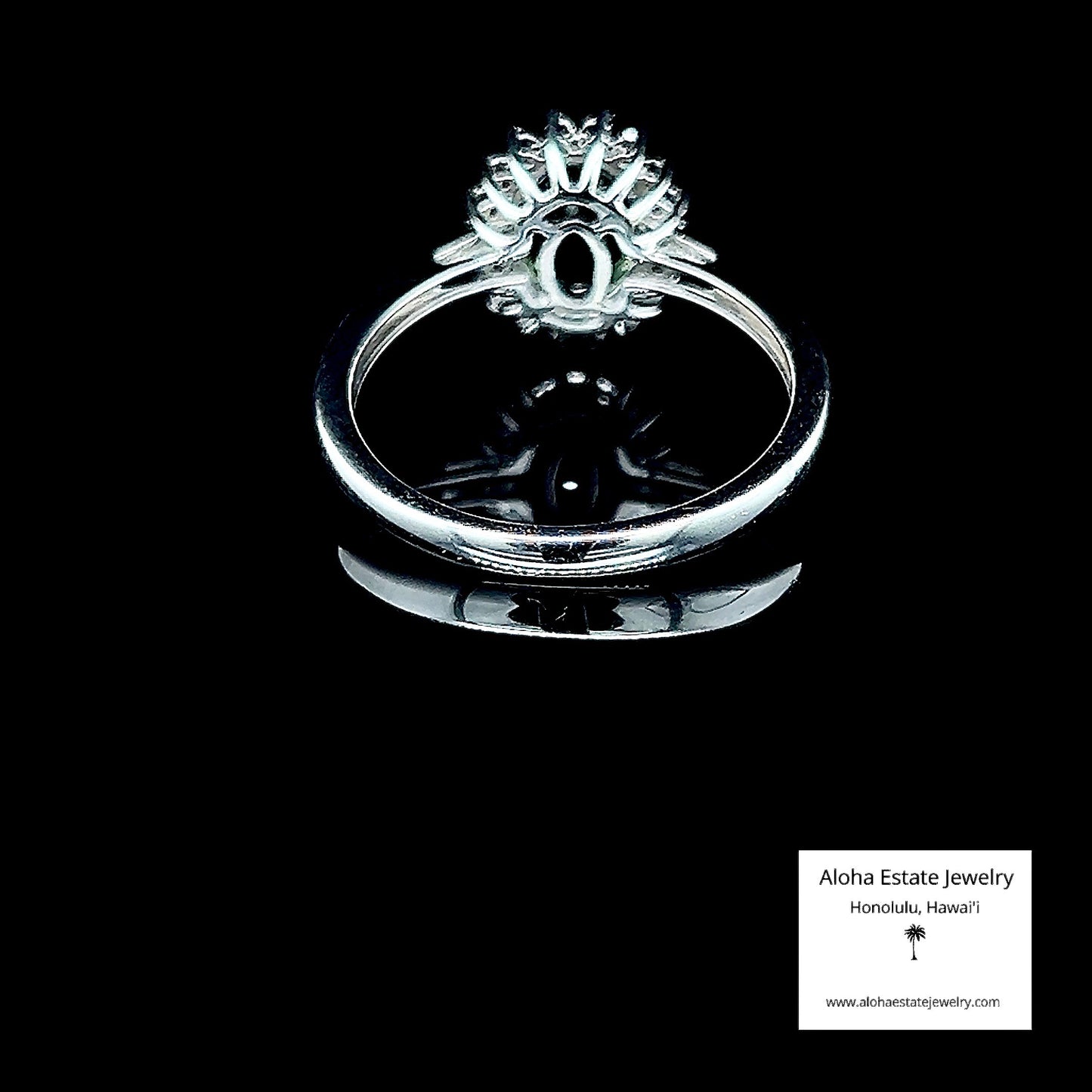 1.23-Carat Green Tanzanite & Diamond Halo Ring in 14k