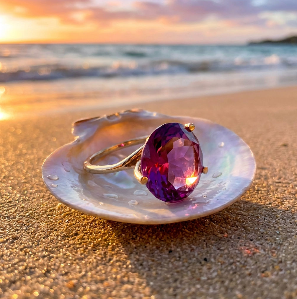 Vintage 14K Hand Crafted 7.25-Carats Sapphire Solitaire