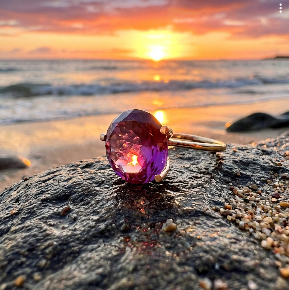 Vintage 14K Hand Crafted 7.25-Carats Sapphire Solitaire