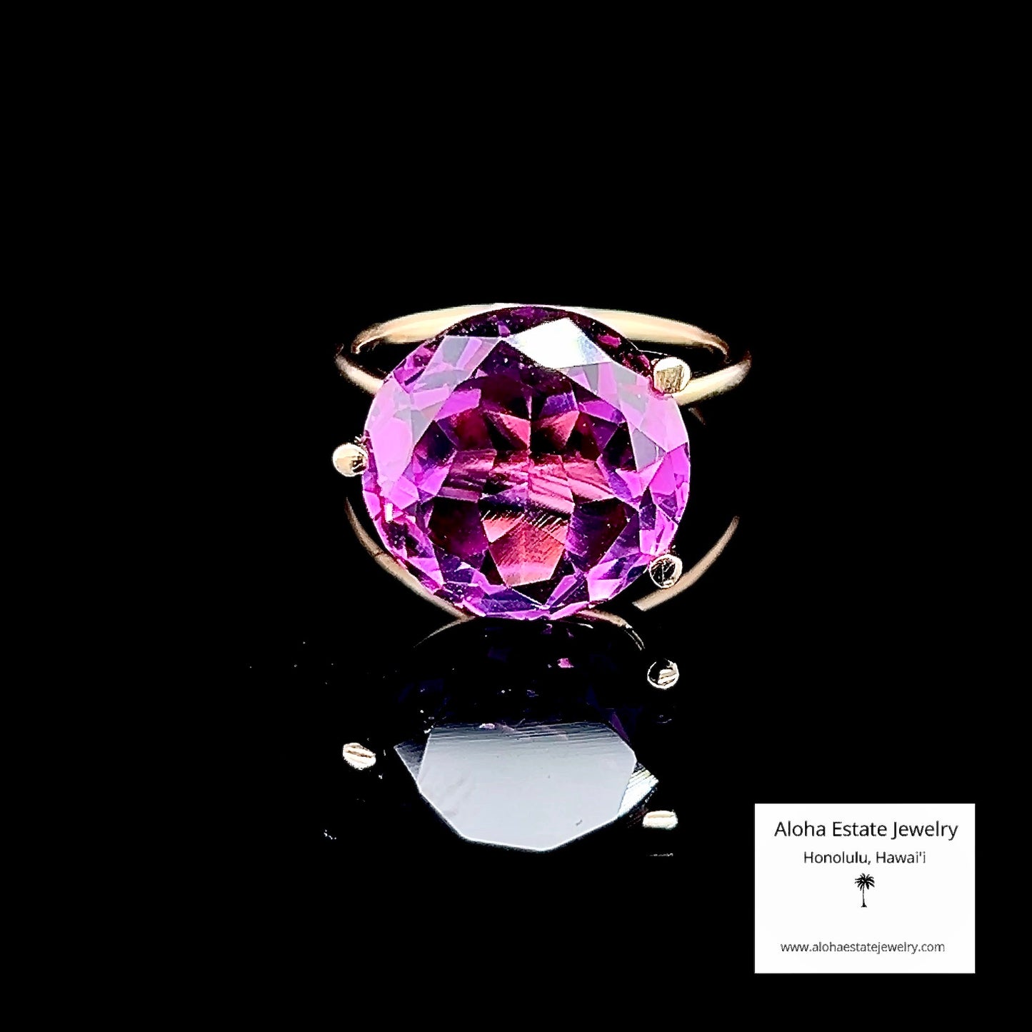 Vintage 14K Hand Crafted 7.25-Carats Sapphire Solitaire