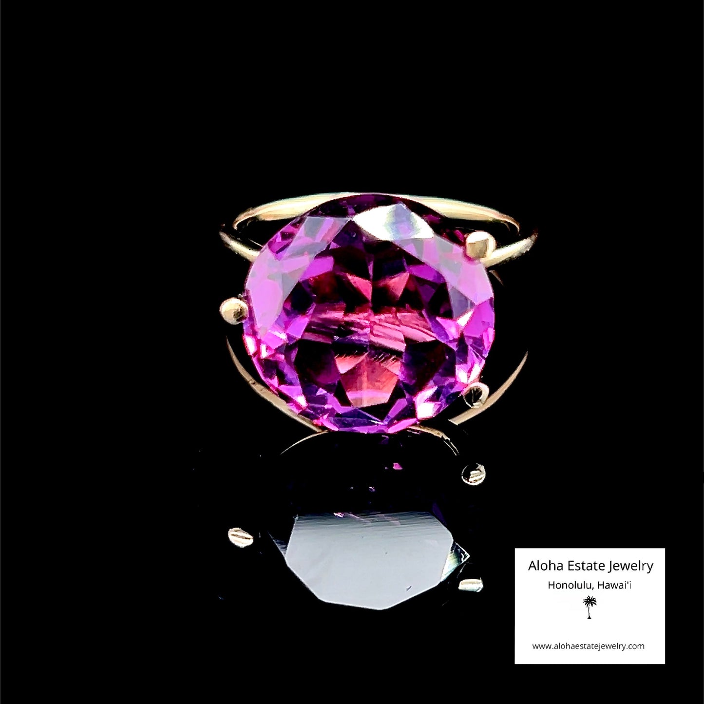 Vintage 14K Hand Crafted 7.25-Carats Sapphire Solitaire