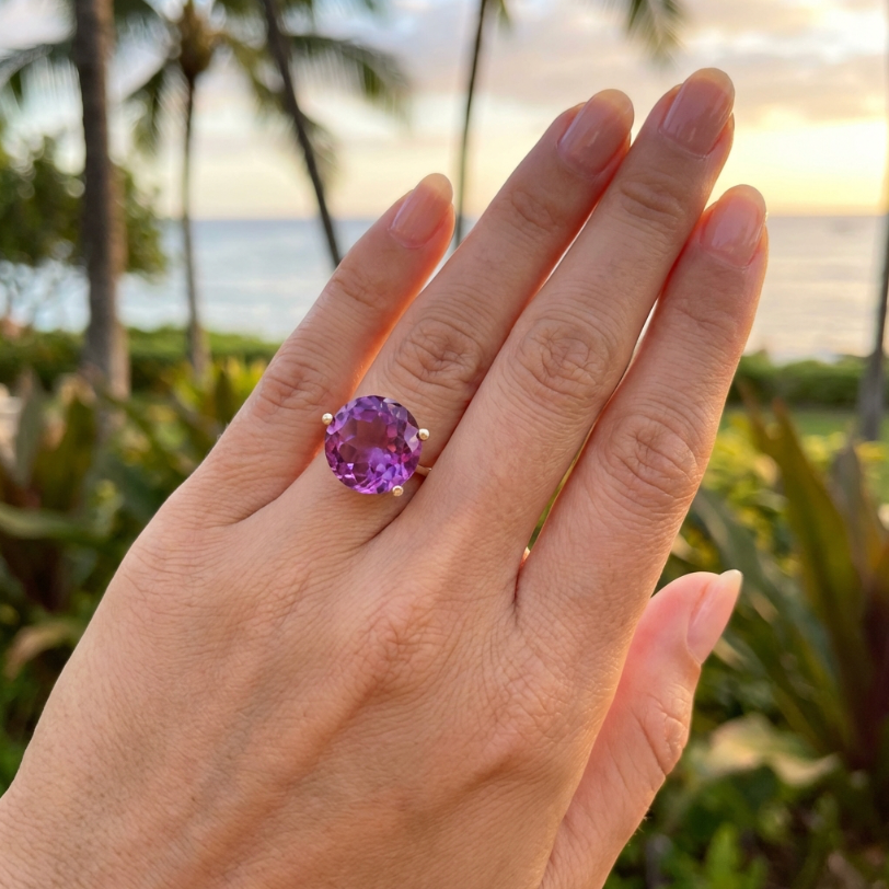 Vintage 14K Hand Crafted 7.25-Carats Sapphire Solitaire