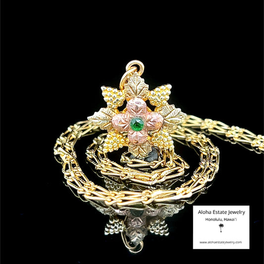 Vintage Landstrom Black Hills 10k Pendant on 22 Inch 10K Chain