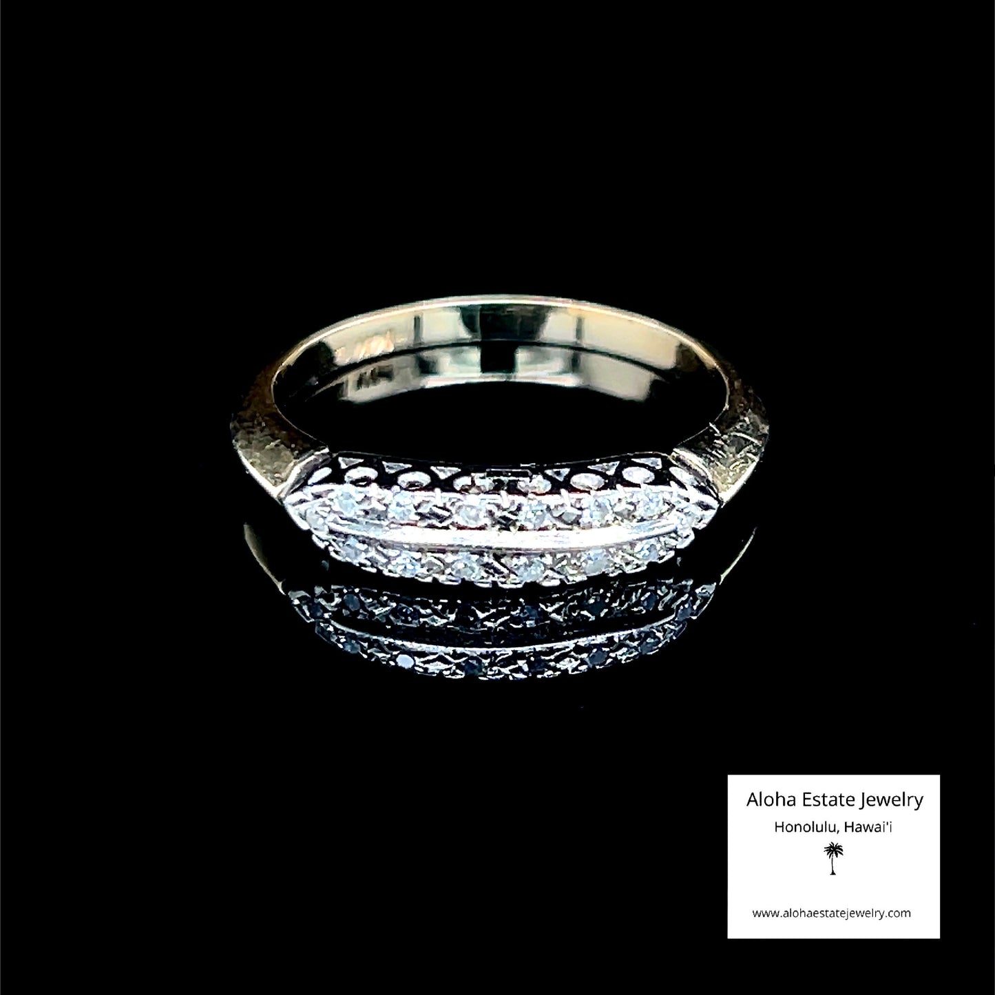 Vintage 14k Pave Set Diamond Right Hand Ring