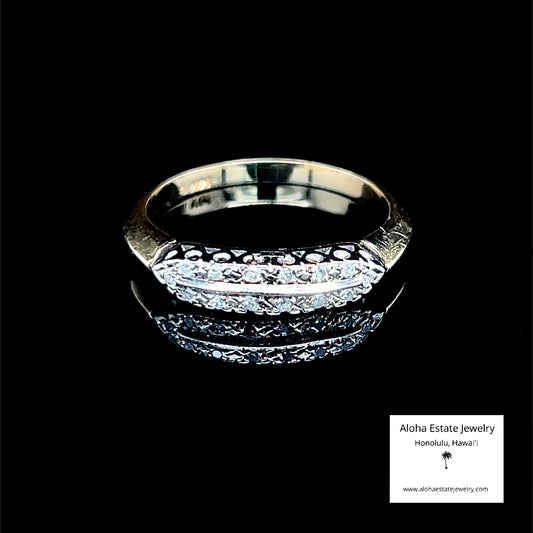 Vintage 14k Pave Set Diamond Right Hand Ring