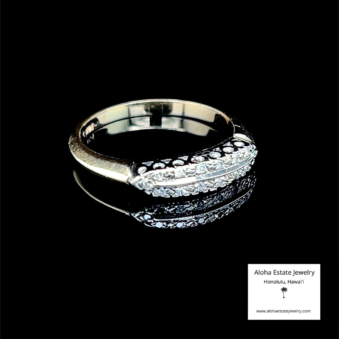 Vintage 14k Pave Set Diamond Right Hand Ring