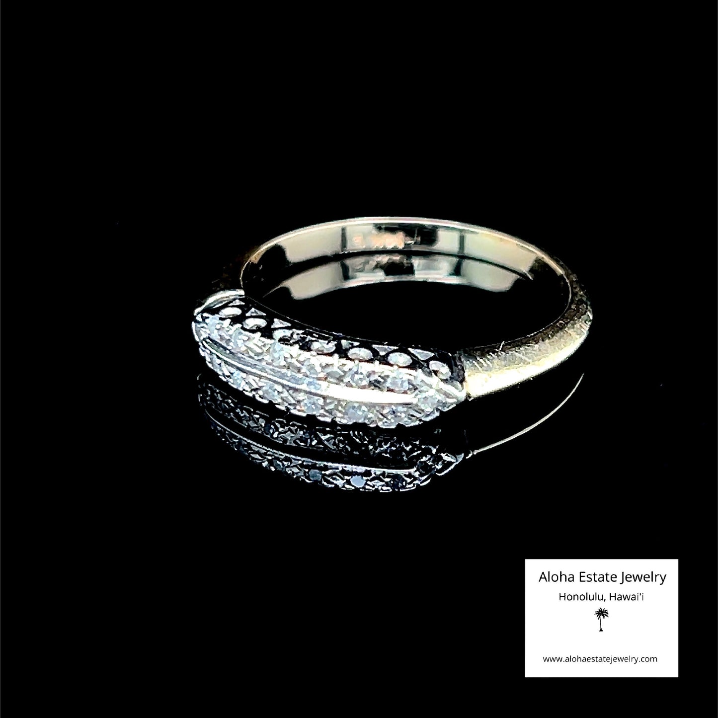 Vintage 14k Pave Set Diamond Right Hand Ring