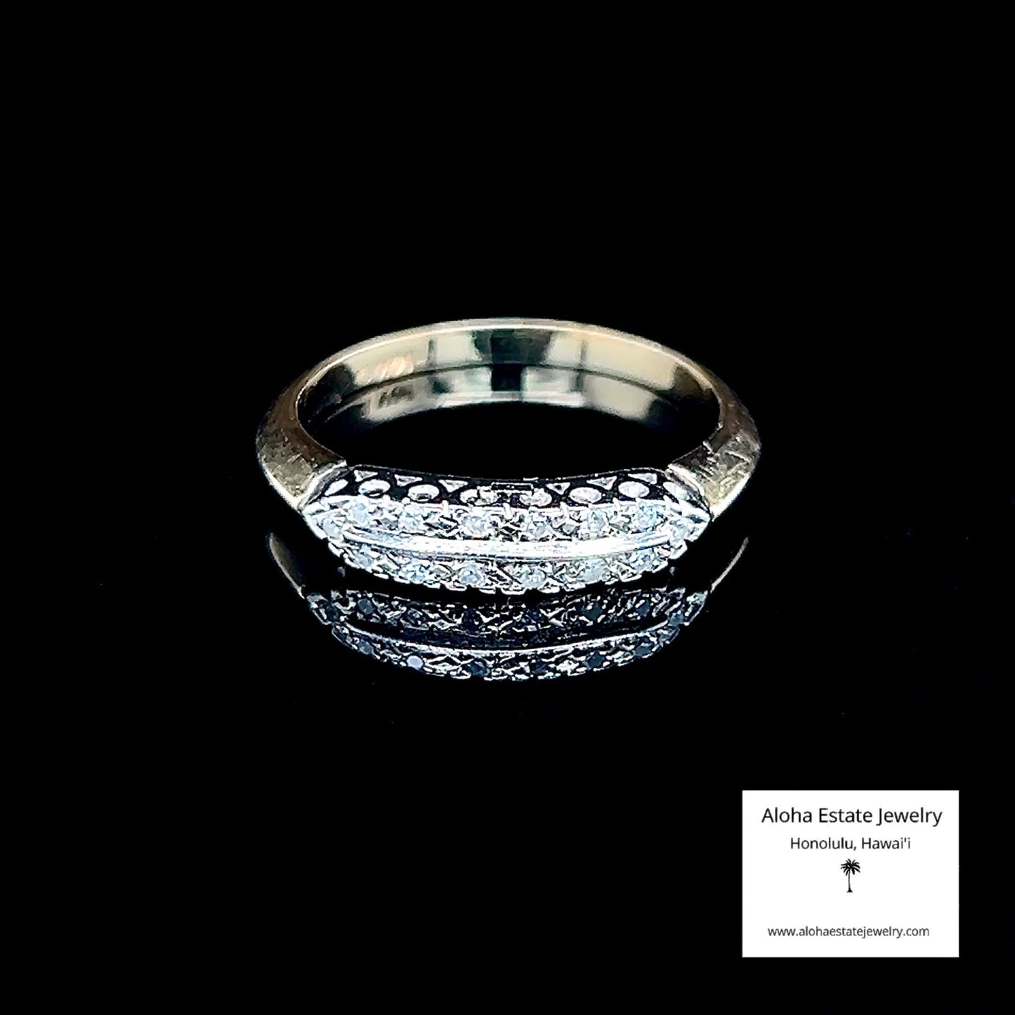 Vintage 14k Pave Set Diamond Right Hand Ring