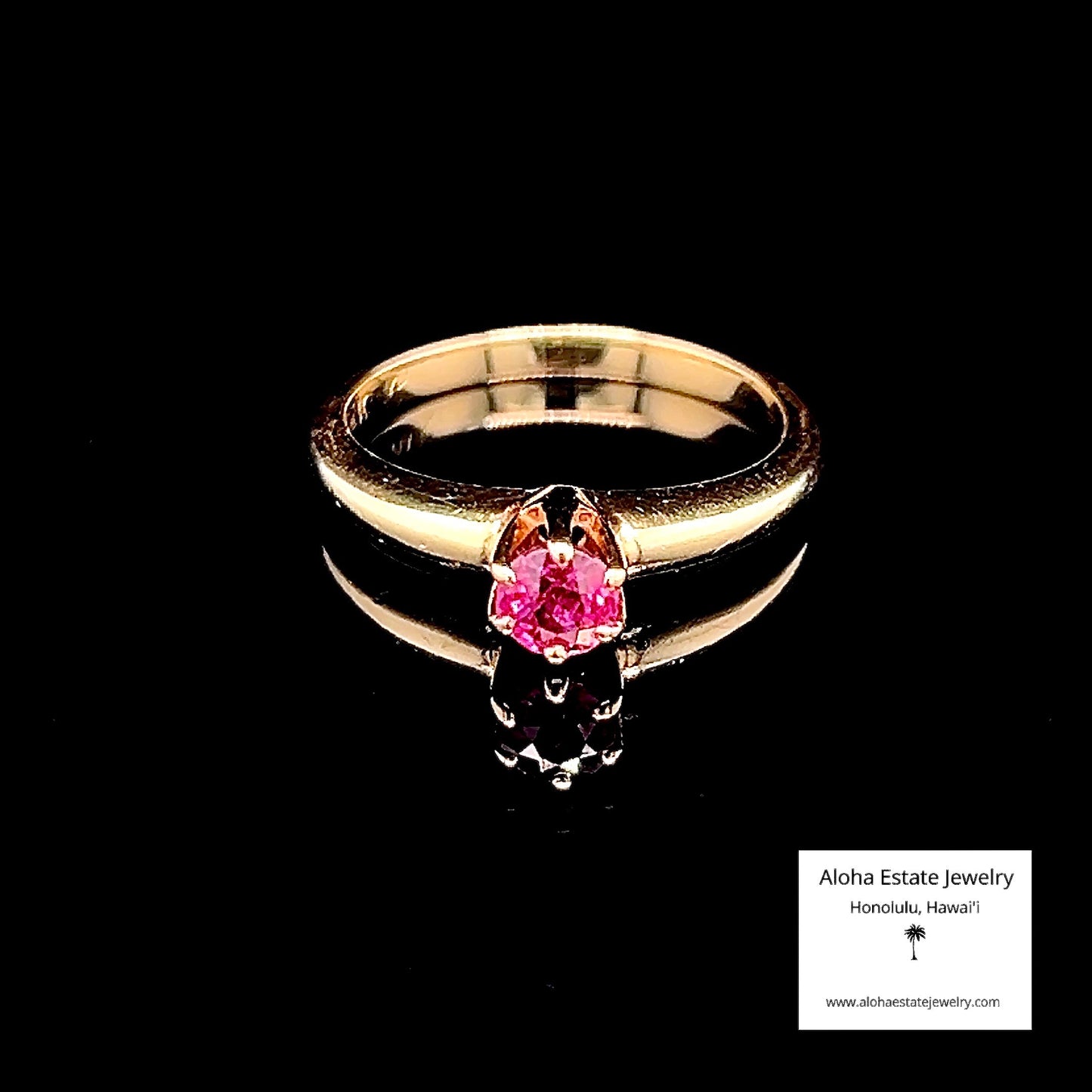 Antique Petite Lady's or Child's 14K Ruby Solitaire