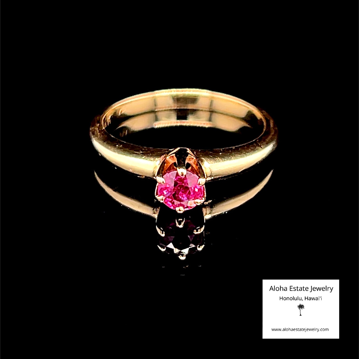 Antique Petite Lady's or Child's 14K Ruby Solitaire