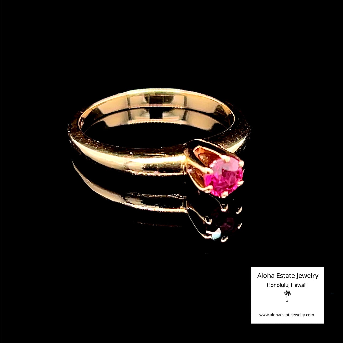 Antique Petite Lady's or Child's 14K Ruby Solitaire