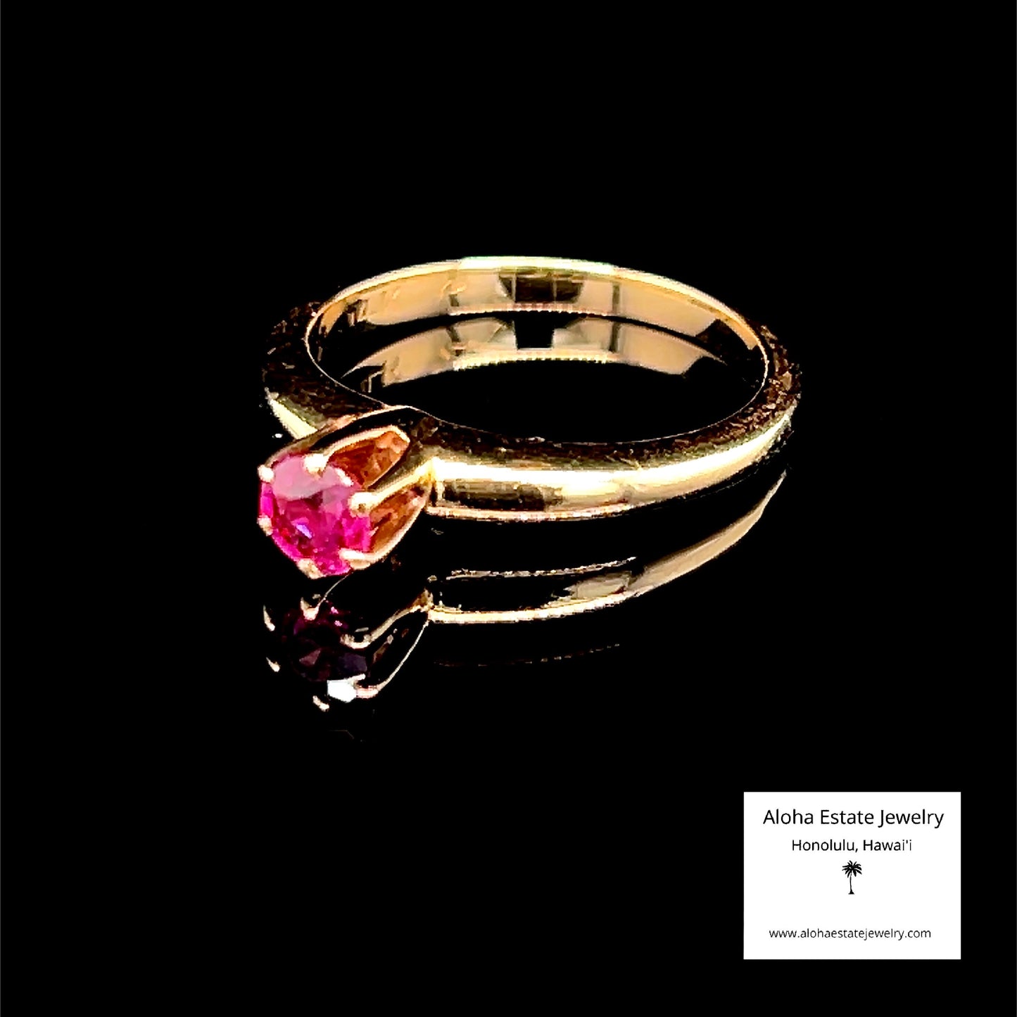 Antique Petite Lady's or Child's 14K Ruby Solitaire