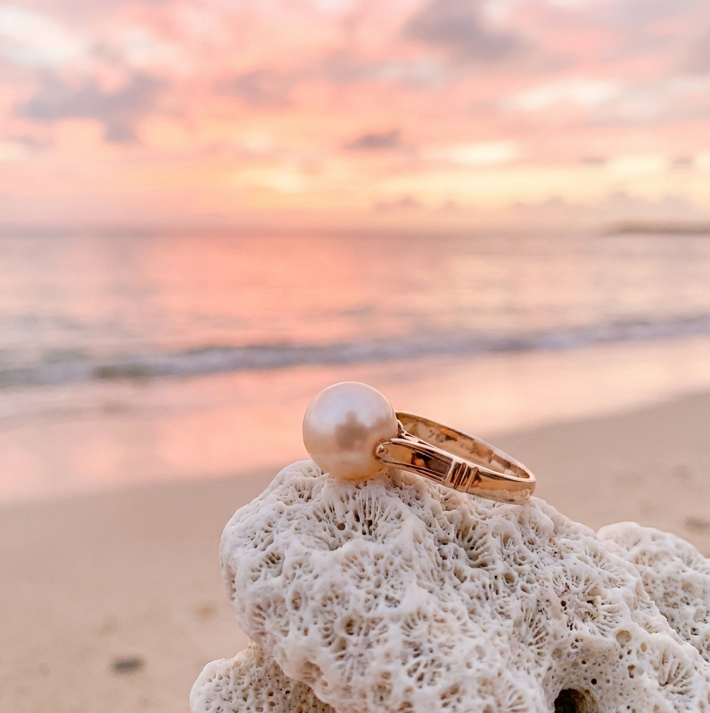 Vintage South Sea Pearl "Spinner" Ring