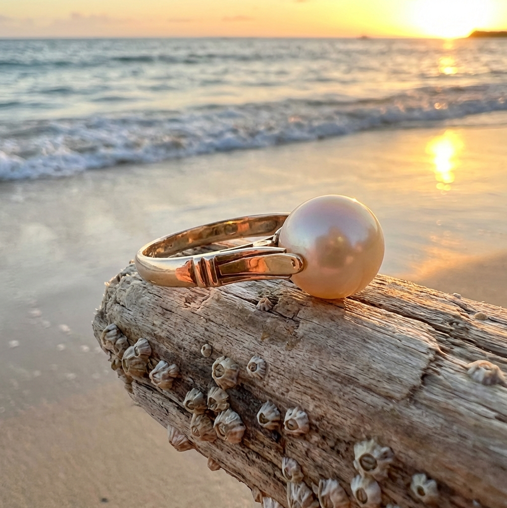 Vintage South Sea Pearl "Spinner" Ring