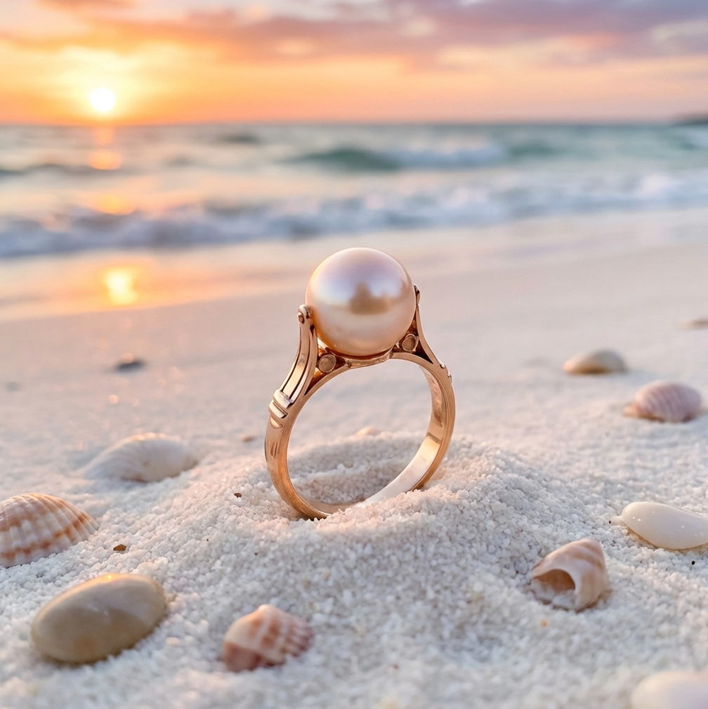 Vintage South Sea Pearl "Spinner" Ring