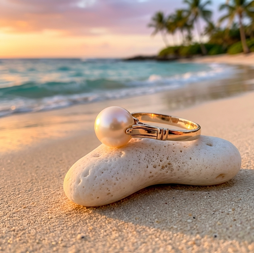 Vintage South Sea Pearl "Spinner" Ring