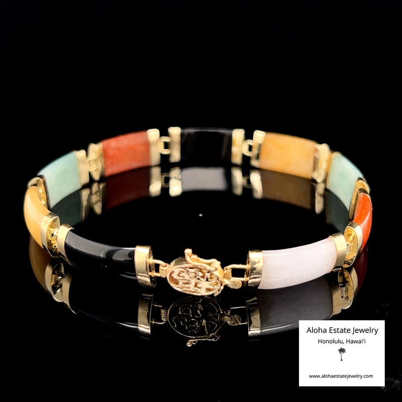 Classically Beautiful Estate Jade Panel Bracelet