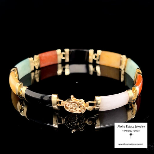 Classically Beautiful Estate Jade Panel Bracelet