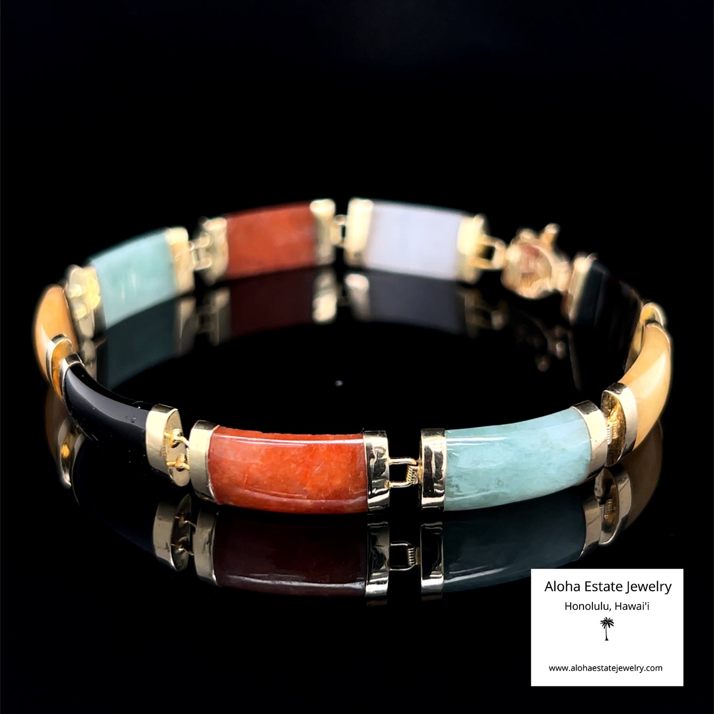Classically Beautiful Estate Jade Panel Bracelet