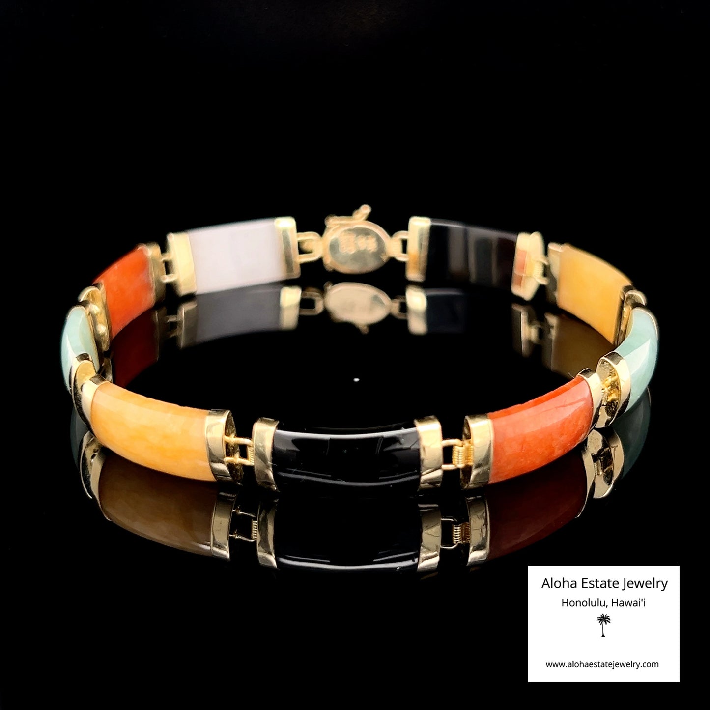Classically Beautiful Estate Jade Panel Bracelet