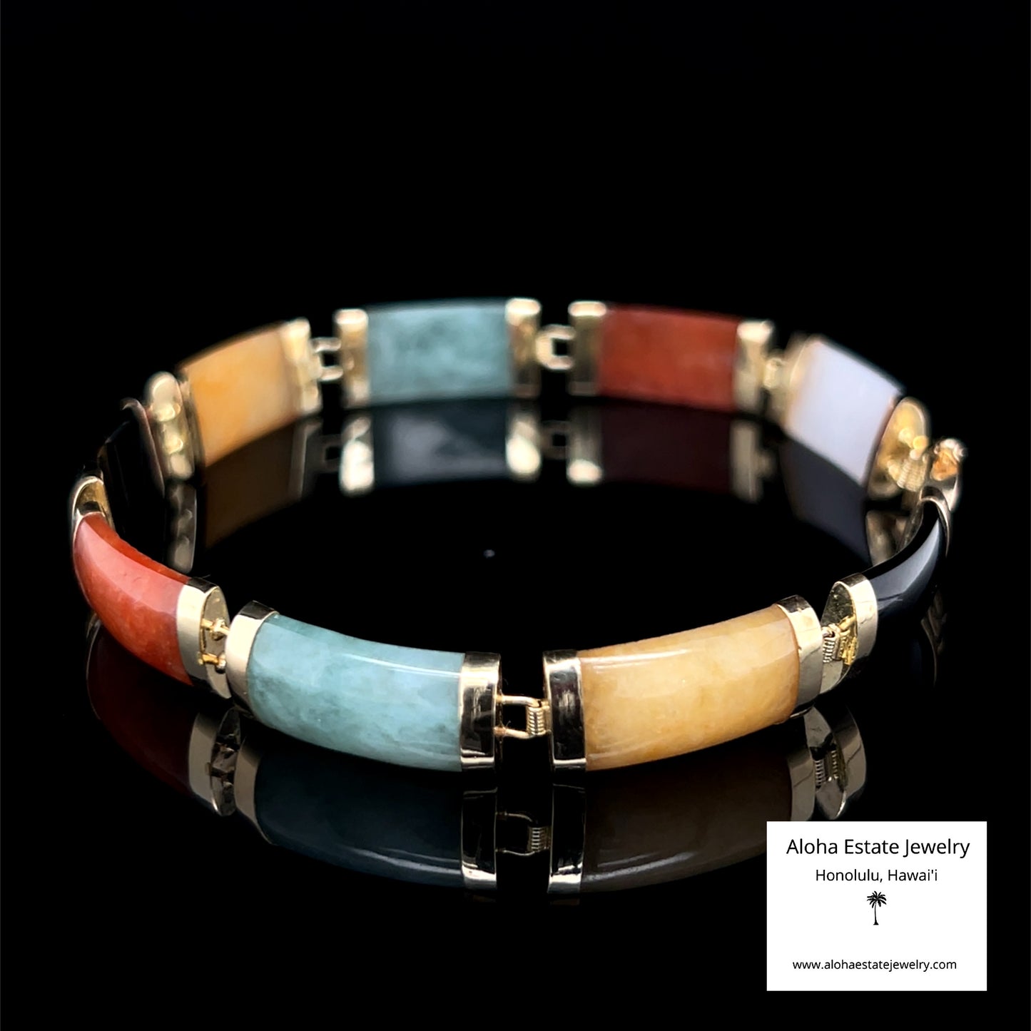 Classically Beautiful Estate Jade Panel Bracelet