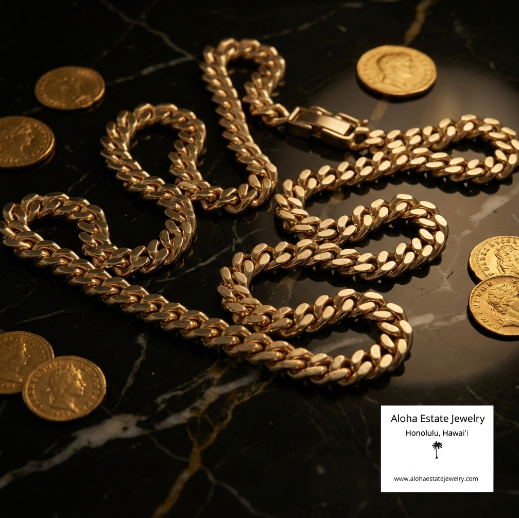 Vintage 18K Curb Link Chain - Exquisite!!